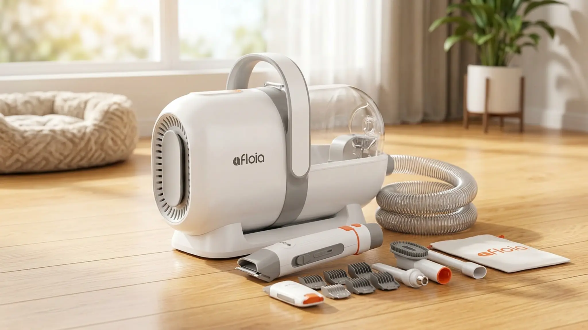Afloia 6-in-1 Dog Grooming Vacuum Kit, Pet Clipper & Nail Grinder, White | All-in-one groo product view
