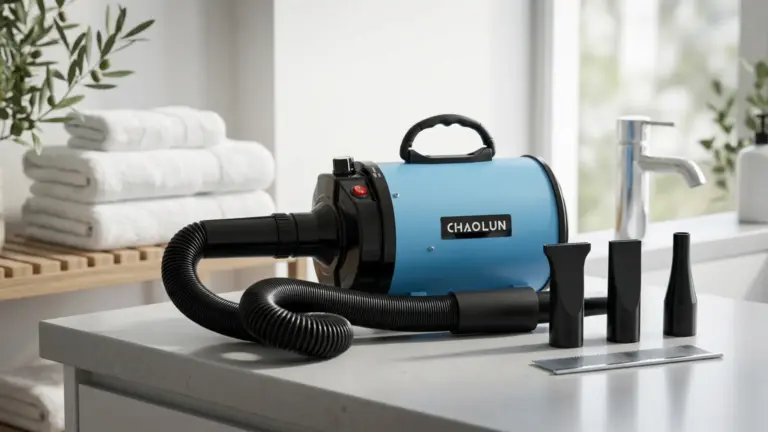 Dog Dryer for Pet Grooming, Pet Hair Dryer with Heater, Blue product view
