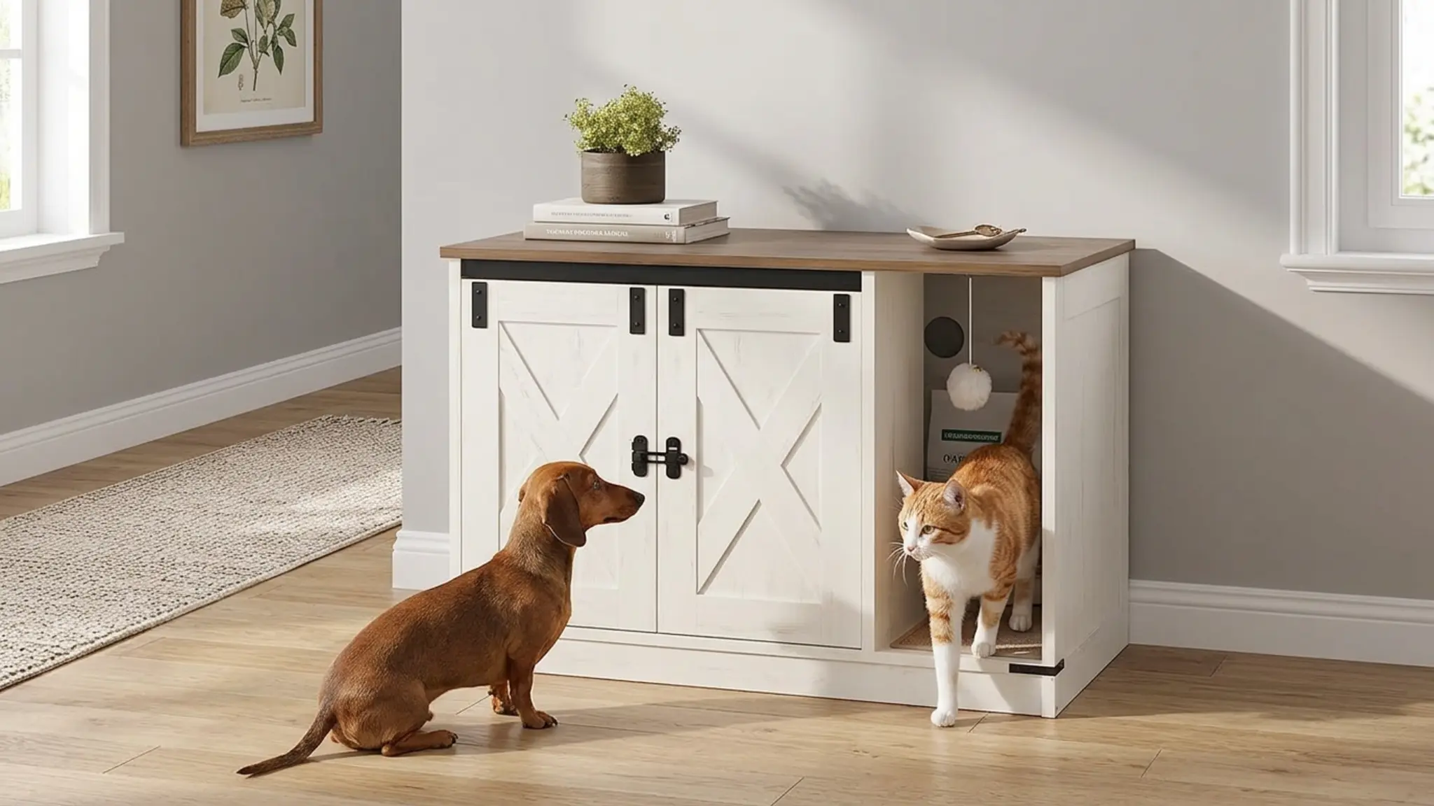Hzuaneri Litter Box Enclosure Review 2026: Buyer Verdict 2 Hzuaneri Litter Box Enclosure in action