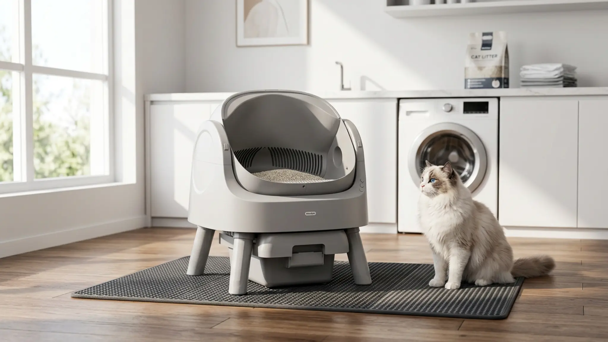 Mimfam Automatic Self Cleaning Litter Box, with 4 Pairs Infrared Senor, Open-Top Design fo product view