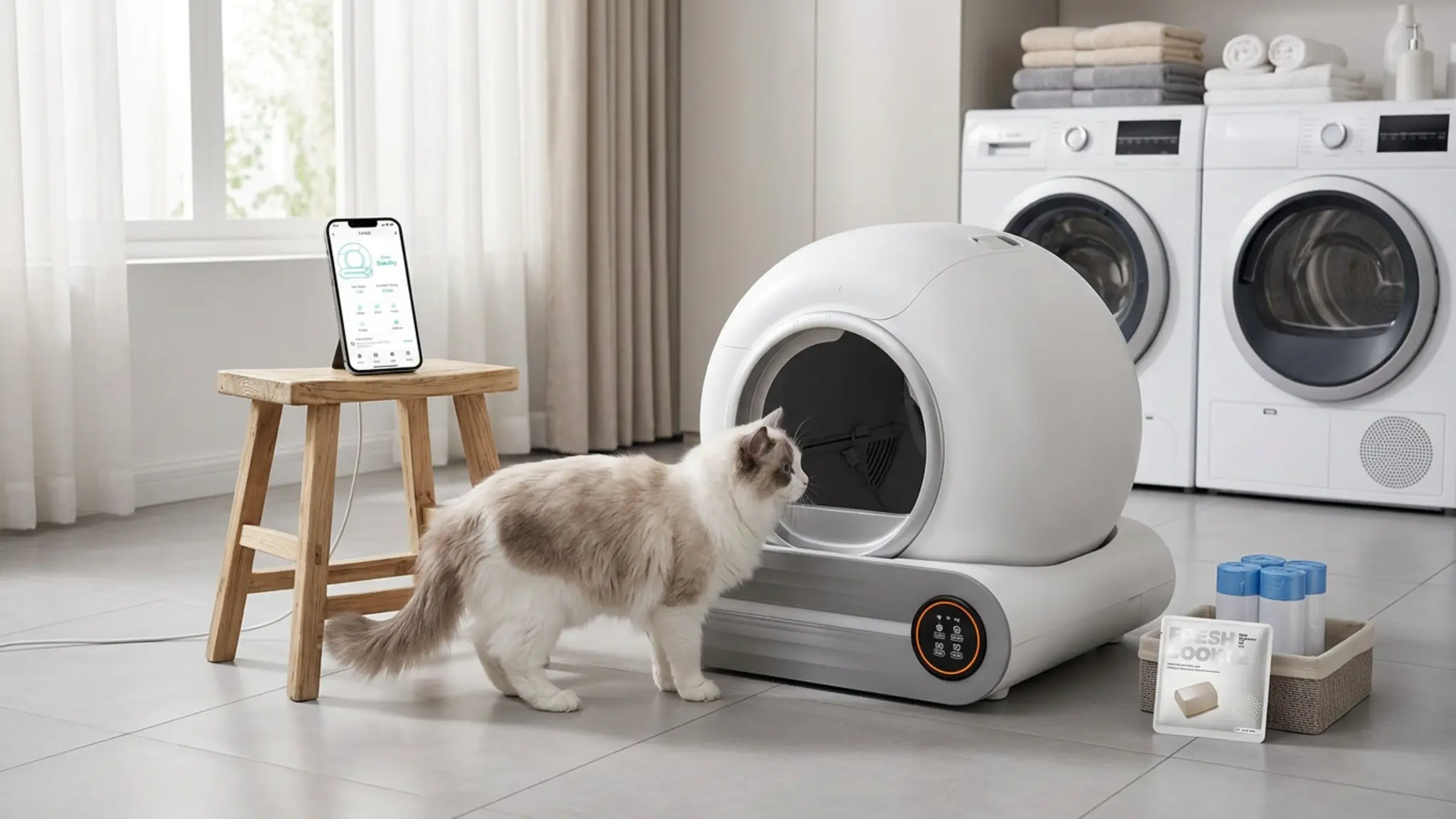 Robot Self Cleaning Litter Box Review 2026: DuckSky Pros & Cons 2 Robot Self Cleaning Litter Box in action