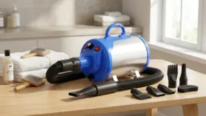 SHELANDY Groomer Partner Pet Hair Force Dryer Dog Grooming Blower with Heater (Blue) product view
