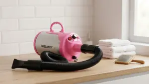 SHELANDY Groomer Partner Pet Hair Force Dryer Dog Grooming Blower with Heater (Pink) product view