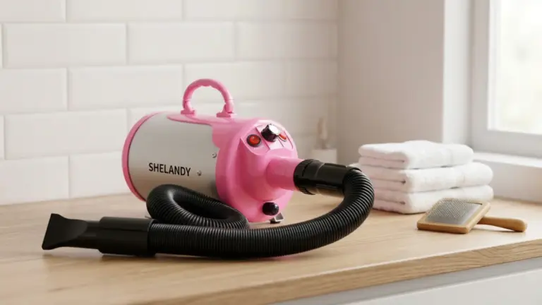 SHELANDY Groomer Partner Pet Hair Force Dryer Dog Grooming Blower with Heater (Pink) product view