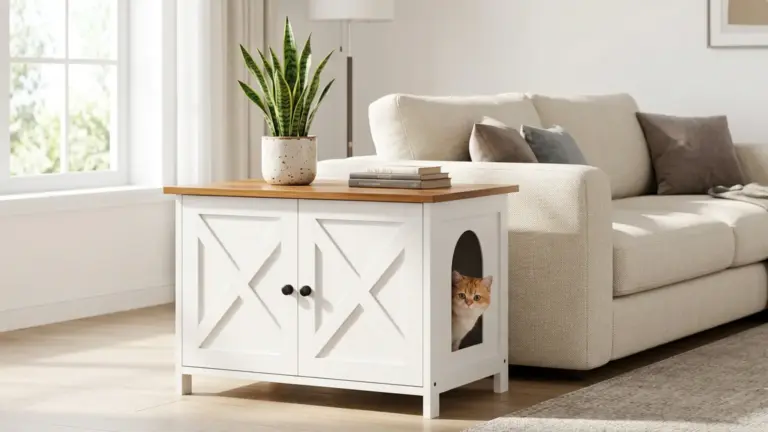 Shintenchi Litter Box Enclosure Review 2026: Pros and Cons 4 Shintenchi Cat Litter Box Enclosure, Litter Box Furniture Cabinet Hidden with Removable Di product view