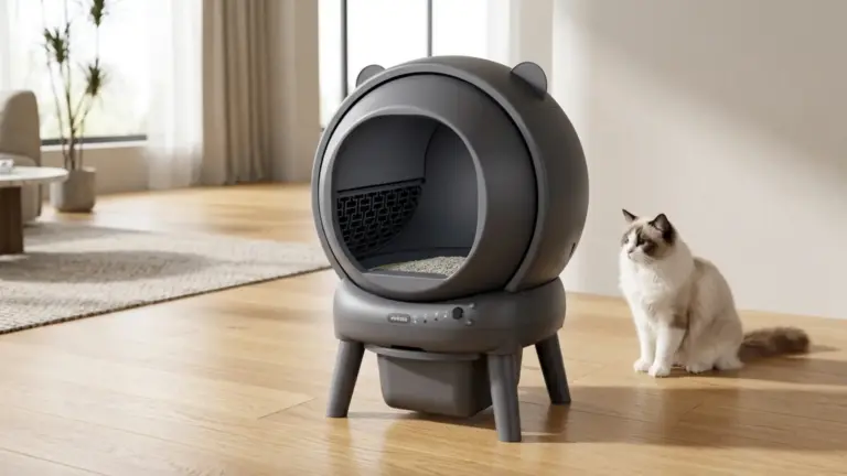 Automatic Litter Box, Dual Safety Sensors, App Control, Gray product view