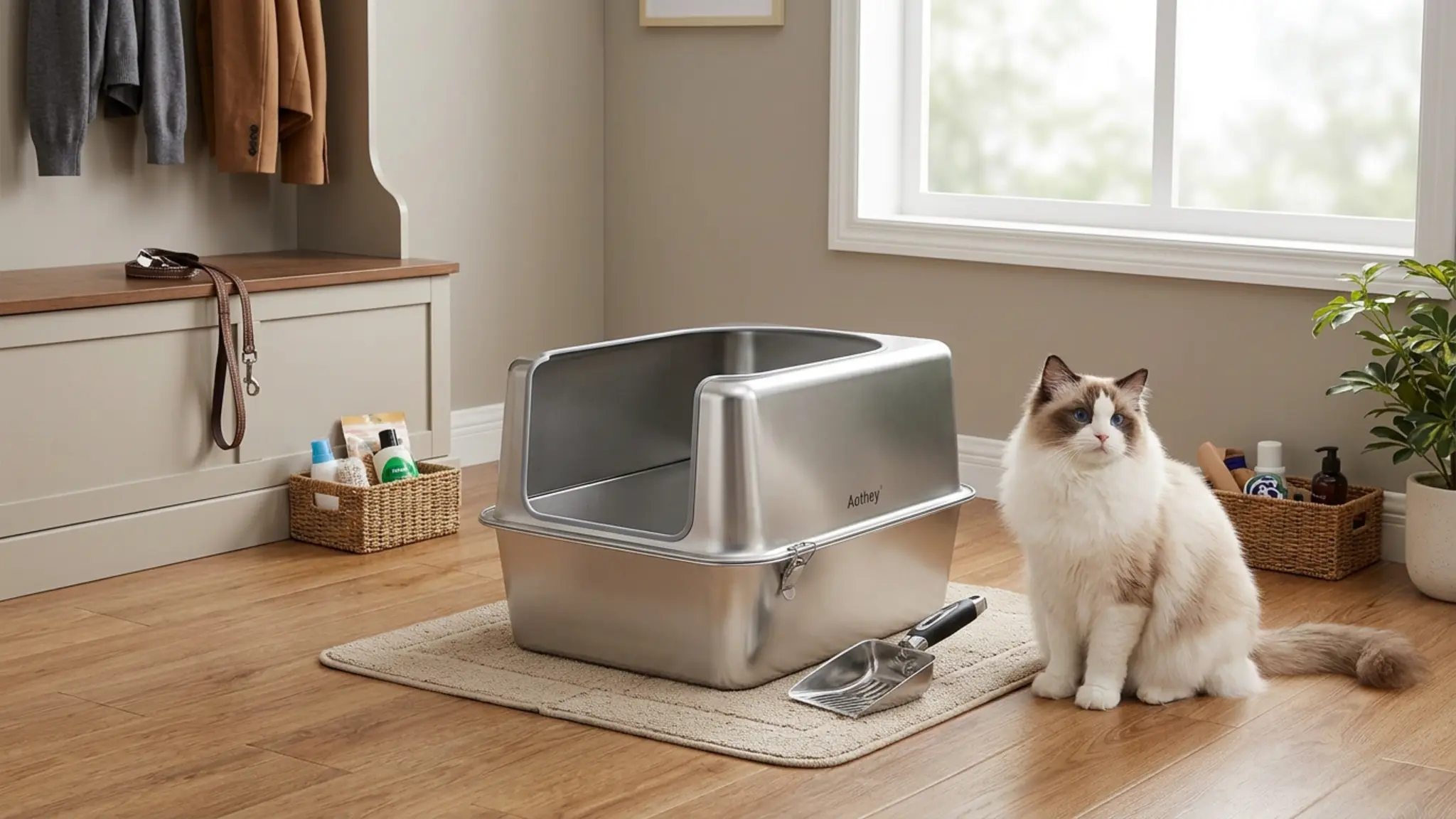 Stainless Steel Litter Box Review 2026: Pros and Cons 2 Stainless Steel Litter Box in action