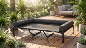 Veehoo Outdoor Elevated Dog Bed with Waterproof Bolster Cushion, Cooling | Raised Dog Bed product view