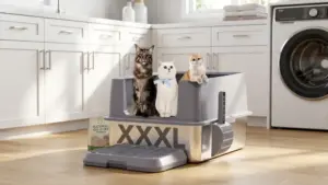 Stainless Steel Litter Box , 28"L*20"W*12"H XXL Extra Large Litter Boxes with lid ,Metal L product view