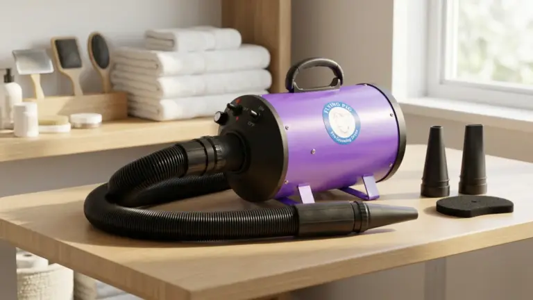 Flying Pig High Velocity Dog Pet Grooming Dryer w/Heater (Model: Flying One, Purple) product view