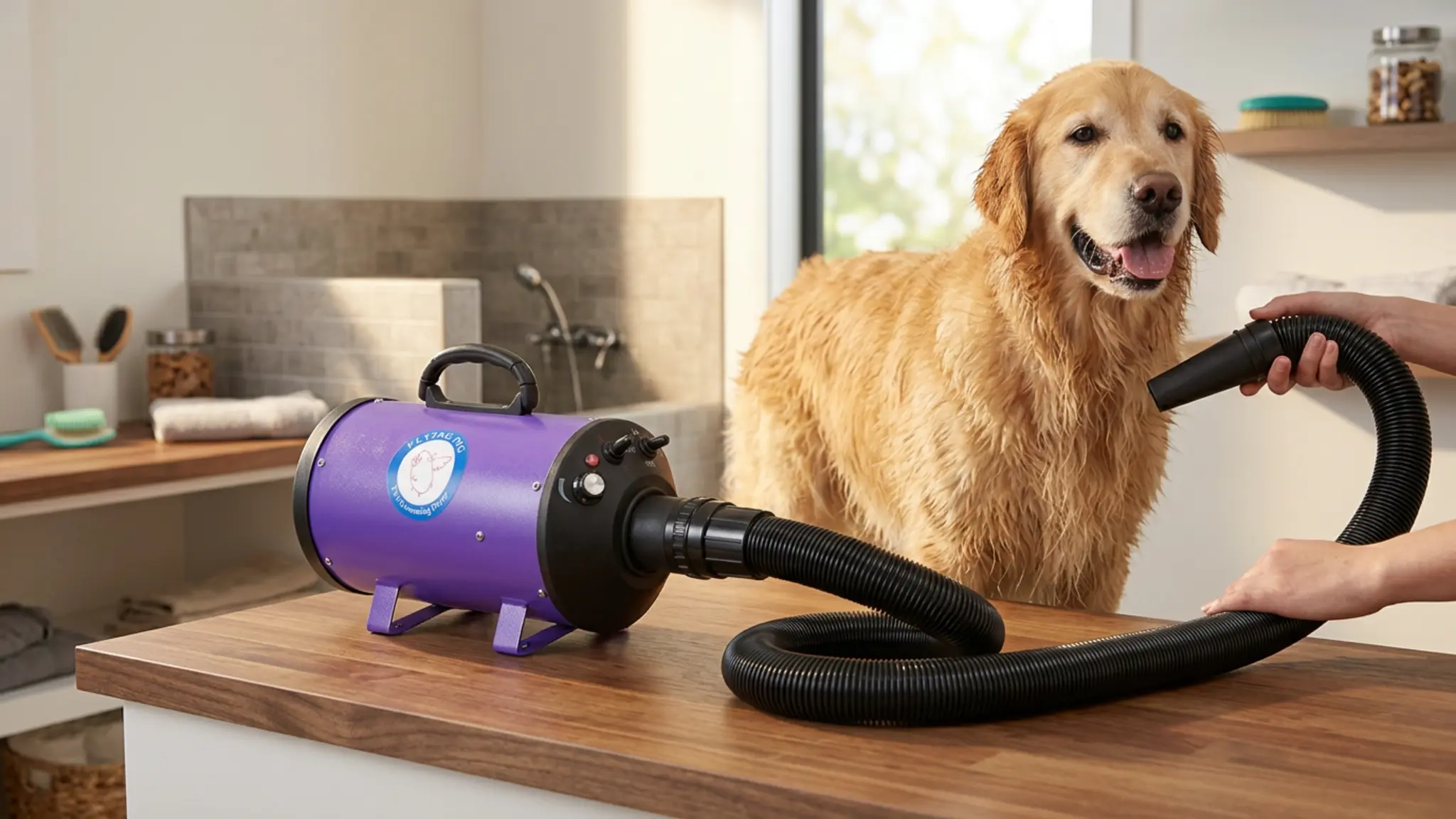 Flying Pig Dog Dryer Review 2026: Grooming Dryer Verdict 2 Flying Pig Dog Dryer in action