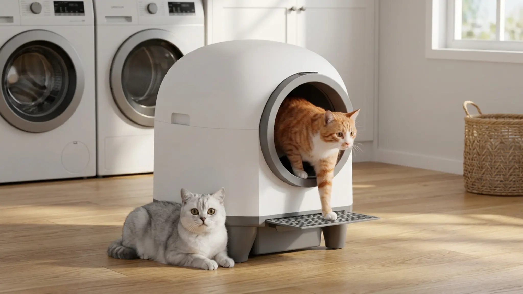 Greesum Enclosed Self-Cleaning Cat Litter Box, 90L XL, App Control, Quiet product view