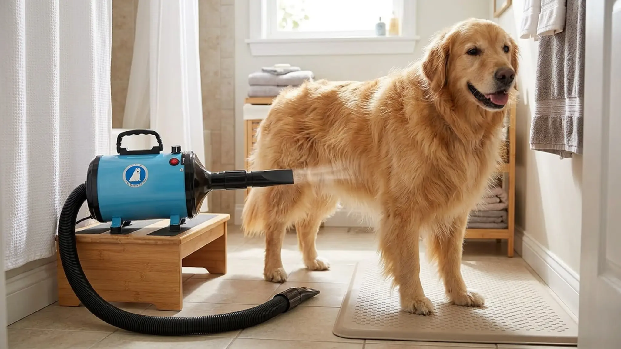 Dog Dryer,High Velocity Professional Dog Grooming Dryer in use