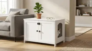HOOBRO Litter Box Enclosure, Cat Litter Box Furniture with Removable Divider, Large Hidden product view
