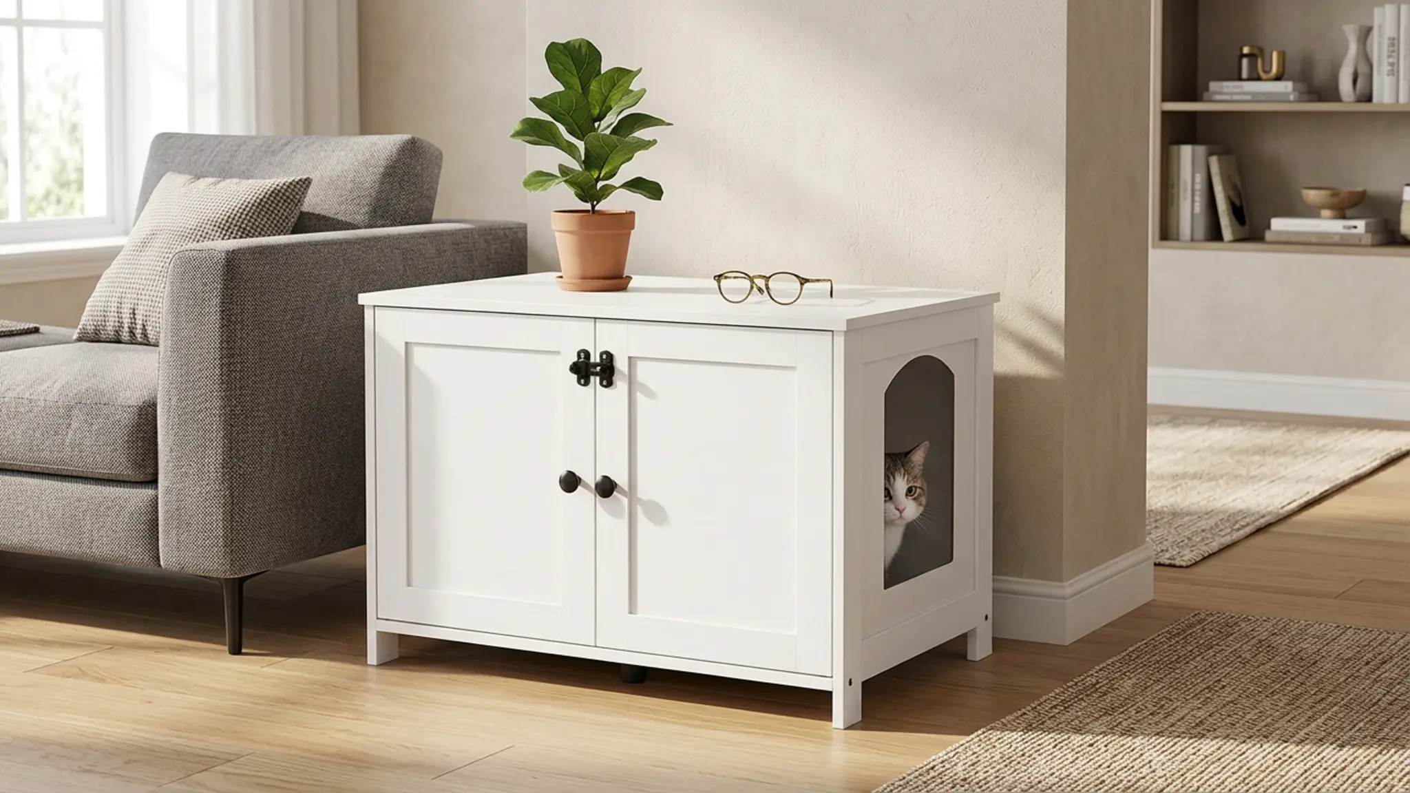 HOOBRO Litter Box Enclosure Review 2026: Pros and Cons 1 HOOBRO Litter Box Enclosure product view