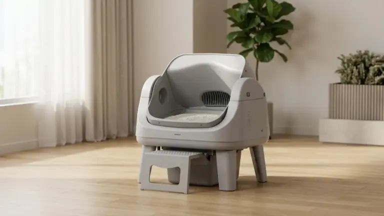 PetPivot Open Top Self Cleaning Cat Litter Box, Automatic Litter Box with 7 Pairs of Safet product view