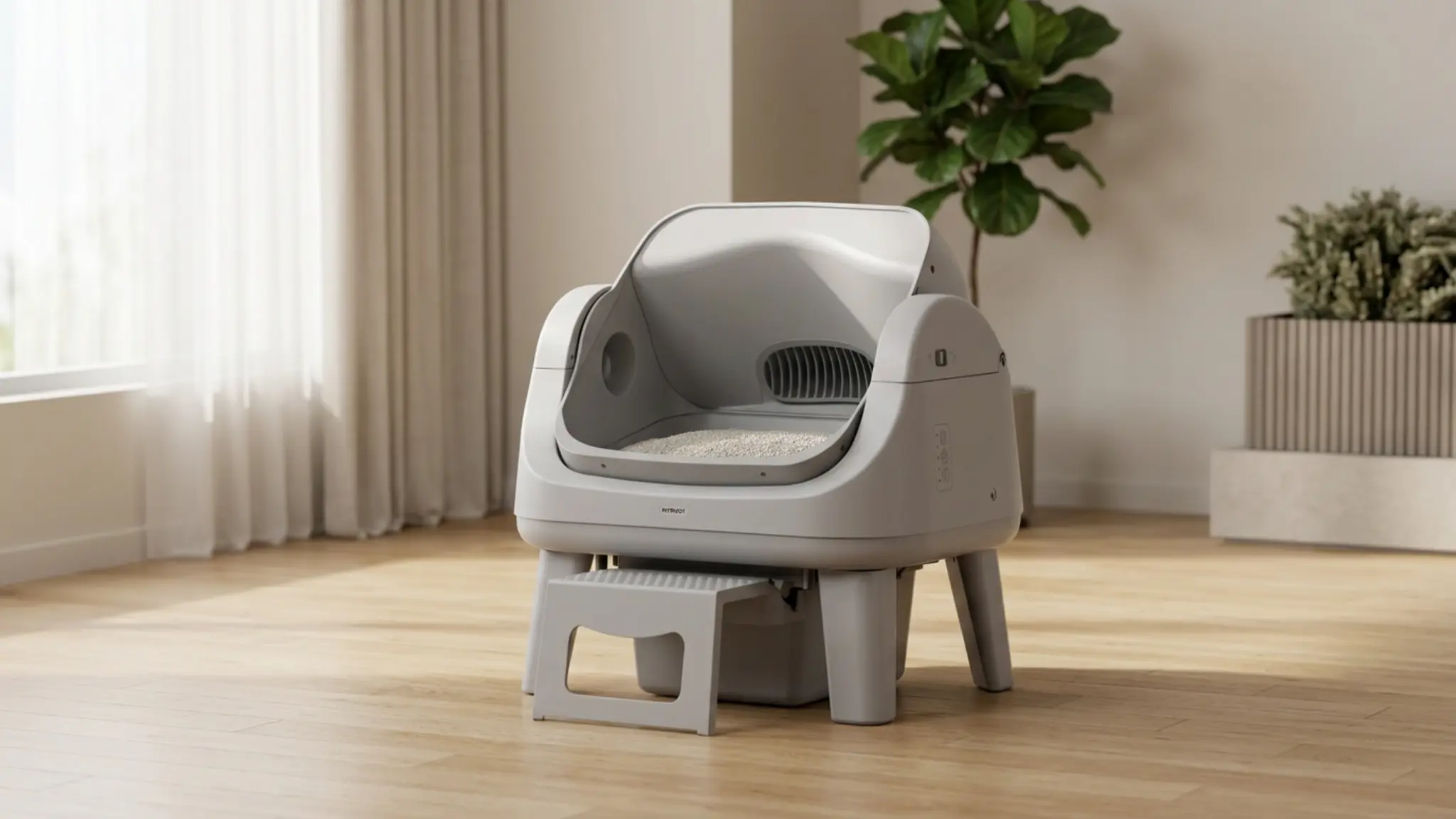 PetPivot Open Top Self Cleaning Cat Litter Box, Automatic Litter Box with 7 Pairs of Safet product view