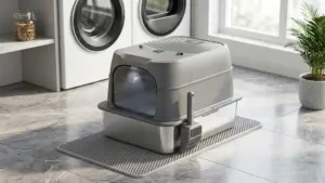 Smart Odor Control Stainless Steel Cat Litter Box with Lid, XXL Enclosed Extra Large Litte product view