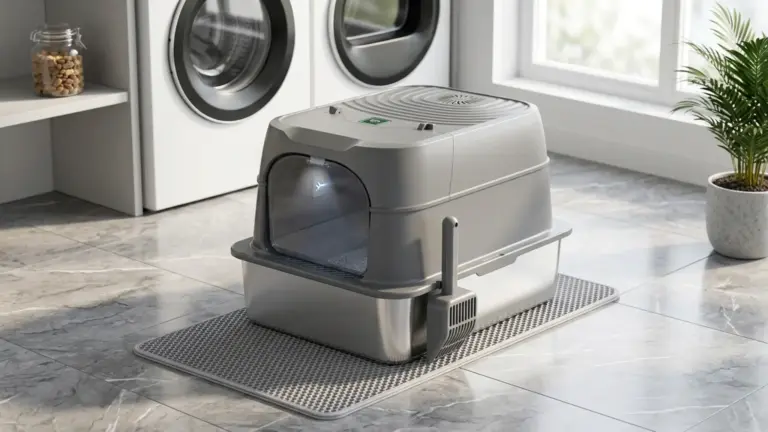 Smart Odor Control Stainless Steel Cat Litter Box with Lid, XXL Enclosed Extra Large Litte product view