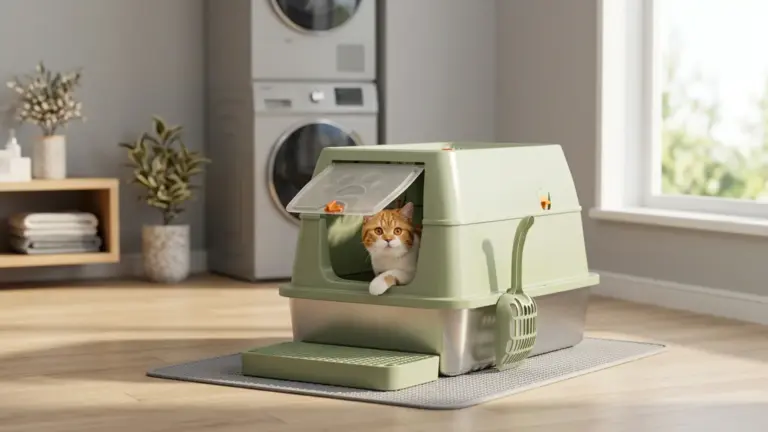 Stainless Steel Cat Litter Box with Removable Lid, XL Enclosed product view