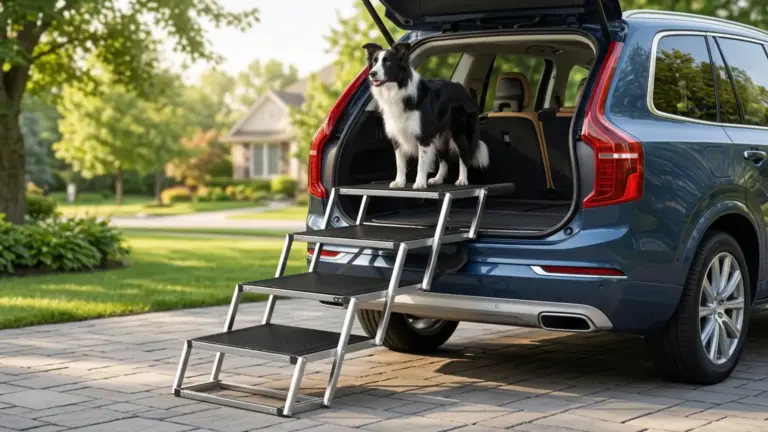 Extra Wide 20" Dog Stairs for Large Dogs, Dog Ramp for Car 4 Steps product view