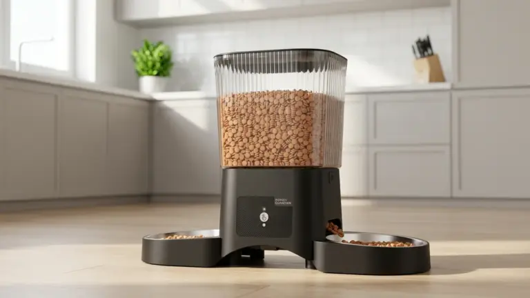 HoneyGuaridan Automatic Cat Feeder for 2 Cats,2.4G/5G WiFi APP Control product view