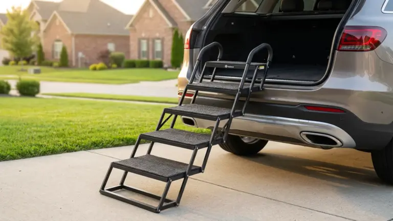 Veehoo Foldable Dog Steps Review 2026: Pros and Cons 8 Veehoo Foldable Dog Steps for Car Truck SUV, Collapsible Large Dogs Stairs product view